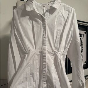 Good American White Collared Button Shirt